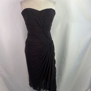 Vicky Tiel Couture Brown Pleated Silk Dress With Jacket